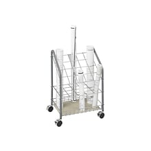 Safco Wire Mobile File Cart with Lockable Wheels, Gray (3091)