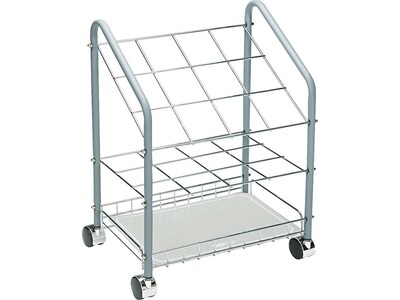 Safco Wire Mobile File Cart with Lockable Wheels, Light Gray (3090)