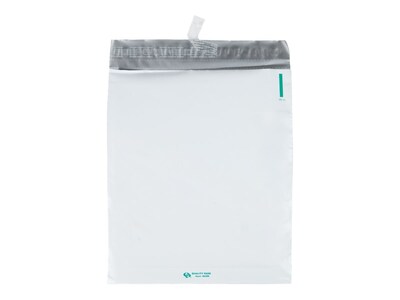 11W x 13L Redi-Strip Expansion Poly Mailers, White, 100/Box (QUA46390)