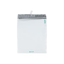 11W x 13L Redi-Strip Expansion Poly Mailers, White, 100/Box (QUA46390)