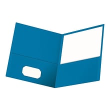 Oxford 2-Pocket Presentation Folders, Light Blue, 25/Box (OXF 57501)