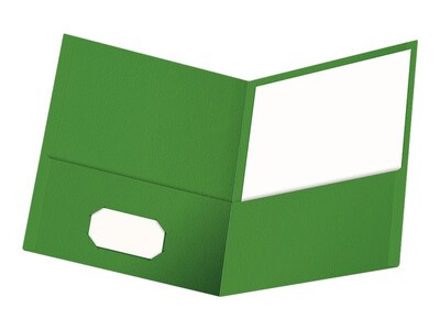 Oxford 2-Pocket Presentation Folders, Green, 25/Box (OXF 57503)