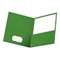 Oxford 2-Pocket Presentation Folders, Green, 25/Box (OXF 57503)