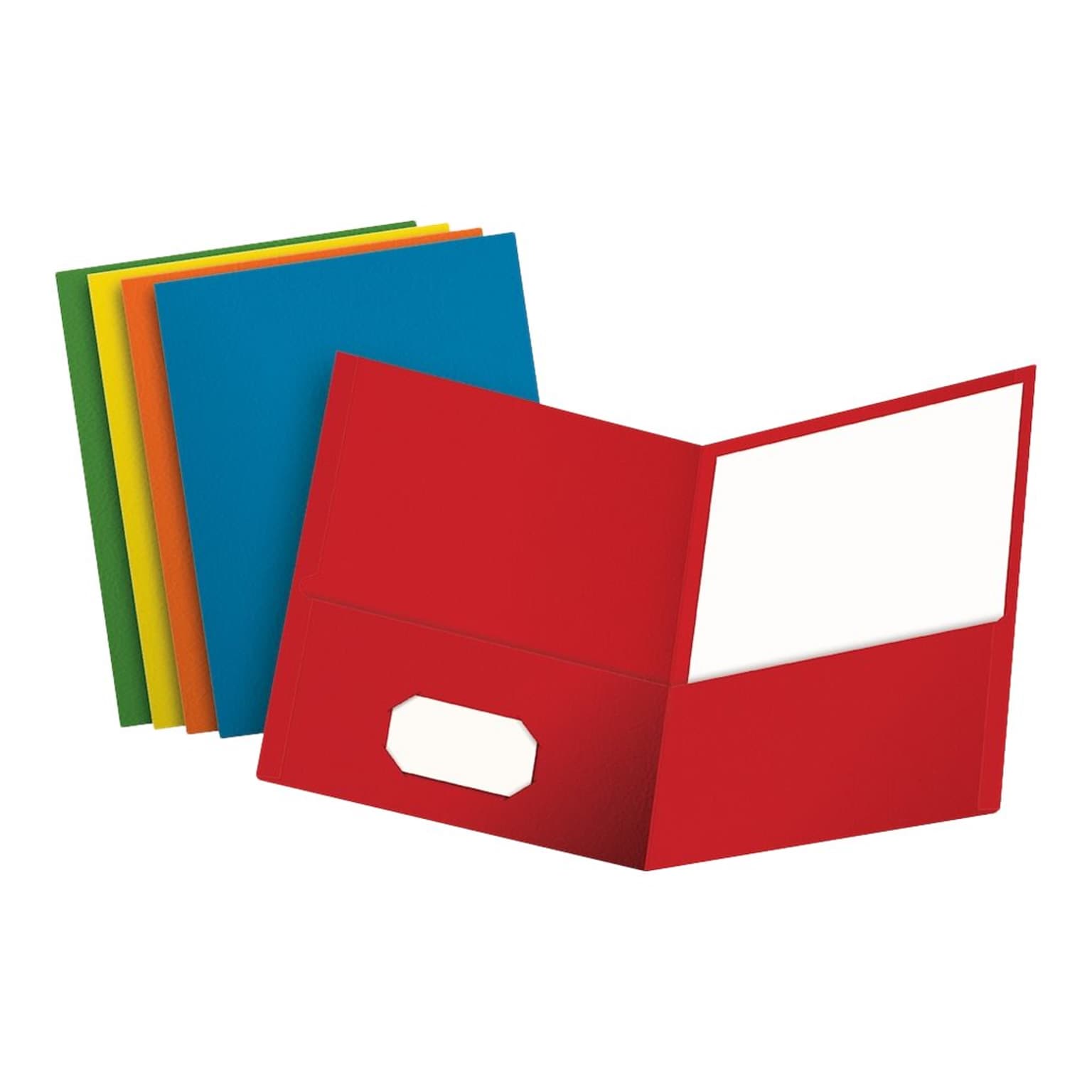 Oxford 10 2-Pocket Paper Presentation Folder, Assorted, 25/Box (57513EE)