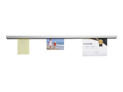 Advantus Grip-A-Strip Display Rail, 36”L x 1.5”H, Satin Aluminum Finish (AVT2005)