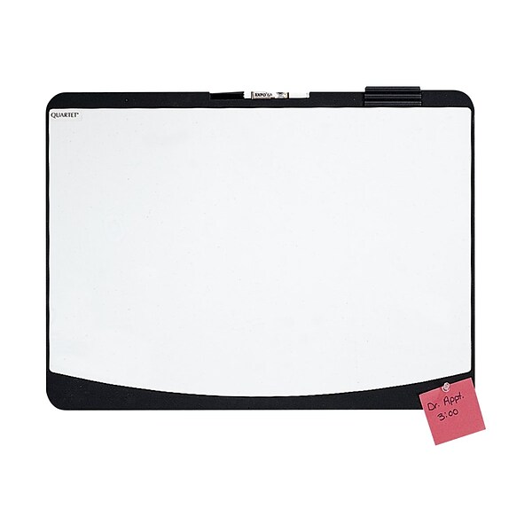 Quartet Designer Tack & Write Melamine Dry-Erase Whiteboard, Plastic Frame, 2 x 1.5 (06355BK)