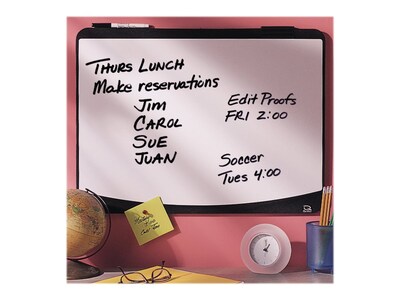 Quartet Designer Tack & Write Melamine Dry-Erase Whiteboard, Plastic Frame, 2 x 1.5 (06355BK)