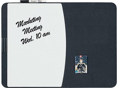 Quartet Designer Tack & Write Combination Dry-Erase Whiteboard, Plastic Frame, 3 x 2 (06545BK)