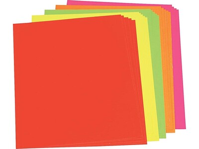 Pacon Neon Poster Boards, 2.5' x 2', Assorted Colors, 25/Carton (104234)