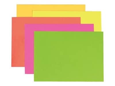 Pacon Neon Poster Boards, 2.5' x 2', Assorted Colors, 25/Carton (104234)