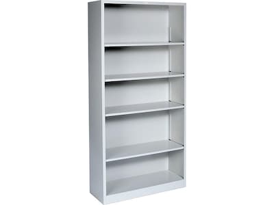 HON Brigade 5-Shelf 71H Bookcase, Light Gray Steel (HS72ABCQ)