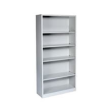 HON Brigade 5-Shelf 71H Bookcase, Light Gray Steel (HS72ABCQ)