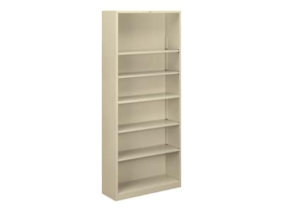 HON Brigade HS82ABC 6-Shelf 81H Bookcase, Putty/Beige Steel(HONS82ABCL)