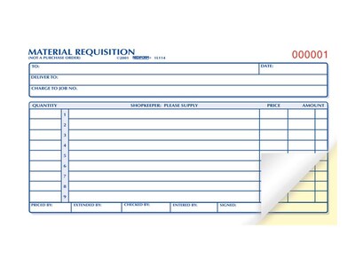 Rediform 2-Part Carbonless Purchase Requisitions, 4.25"L x 7"W, 50 Sets/Book (1L114)