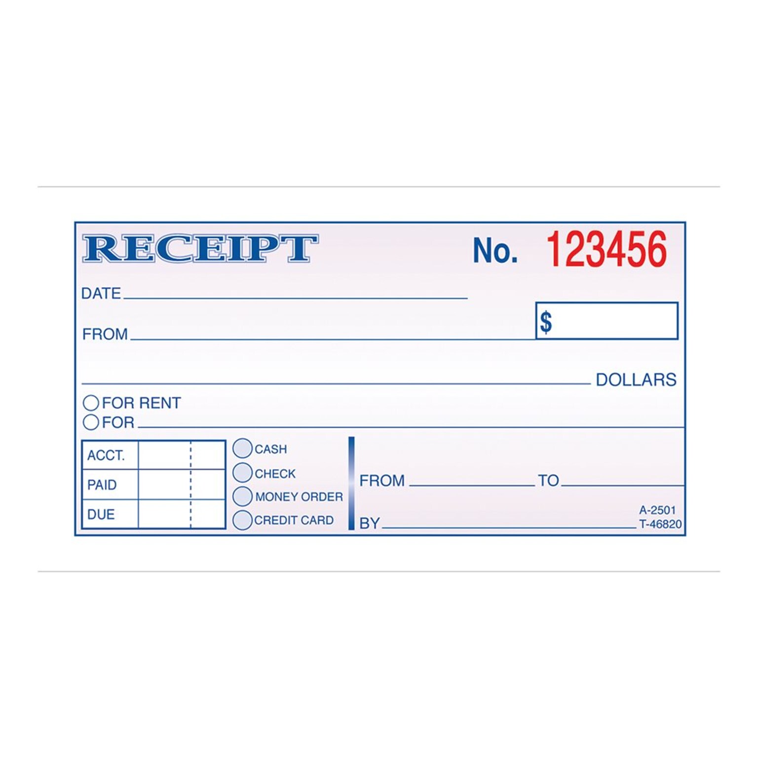 Adams Receipts Book, 2.75L x 5.38W, 50 Sheets/Book, 3/Pack (DC2501-3)