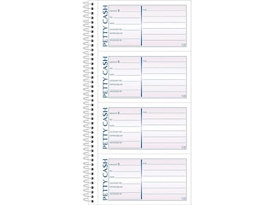 TOPS Petty Cash Receipt Book, 2.75L x 5W, 200/Pack (TOP4109)