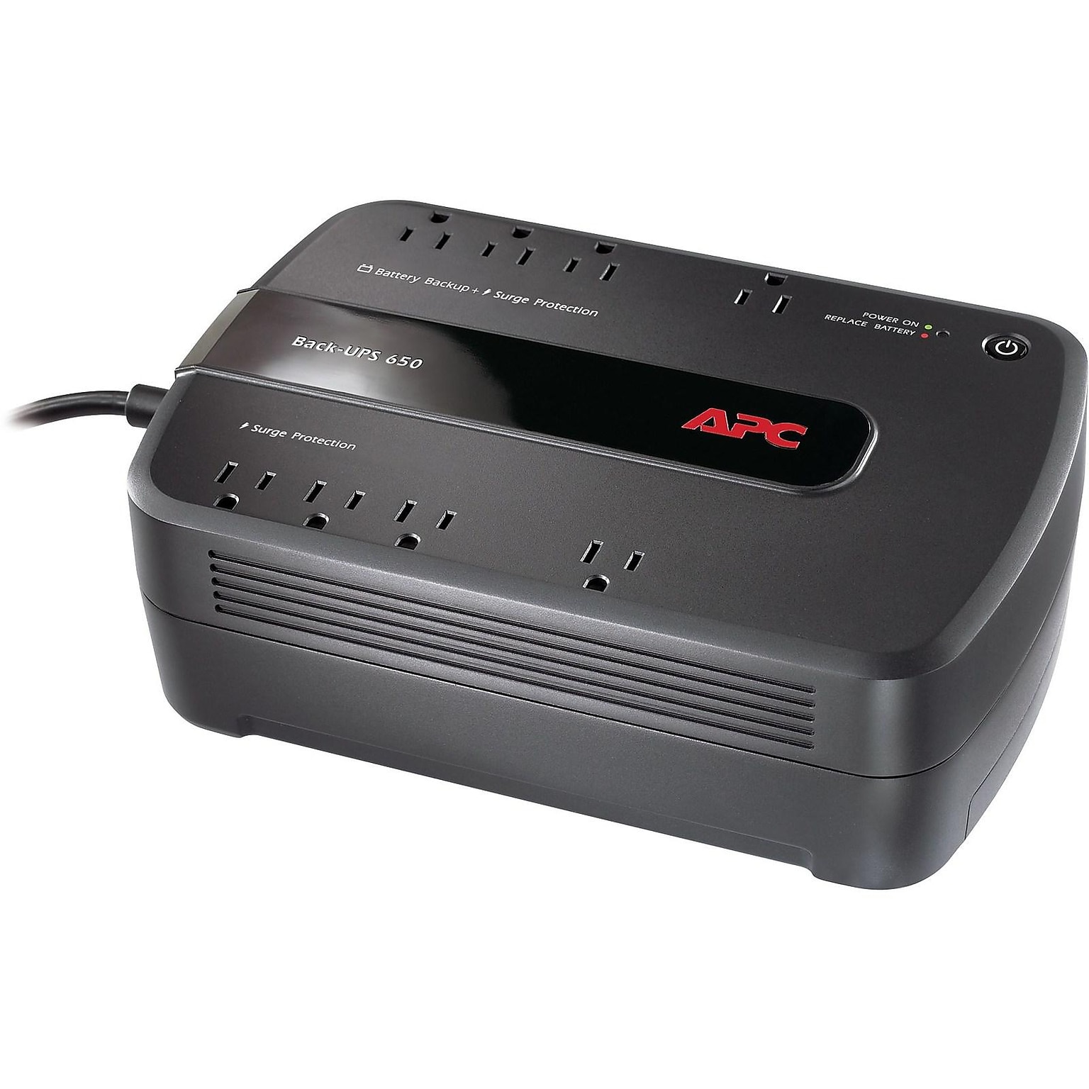 APC Back-UPS 650 Battery Backup & Surge Protector w/ USB, 8-Outlets (BE650G1)