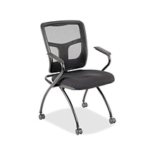 Lorell Mesh Back Fabric Reception Chair, Black, 2/Pack (LLR84374)