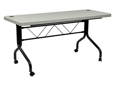 Work Smart FT Series Folding Table, 60 x 24, Gray (FT6635)