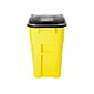 Rubbermaid BRUTE Rollout Plastic Outdoor Trash Can, 50 Gallon, Yellow (FG9W2700YEL)