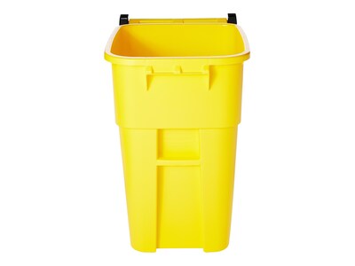 Rubbermaid BRUTE Rollout Plastic Outdoor Trash Can, 50 Gallon, Yellow (FG9W2700YEL)