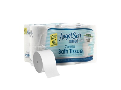 Angel Soft Professional Series Compact 2-Ply Coreless Toilet Paper, White, 750 Sheets/Roll, 12 Rolls