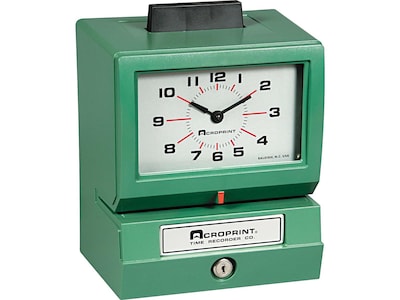 Acroprint Model 125 Punch Card Time Clock System, Green (01-1070-413)