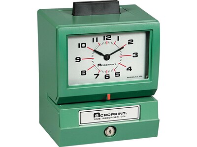 Acroprint Model 125 Punch Card Time Clock System, Green (01-1070-413)