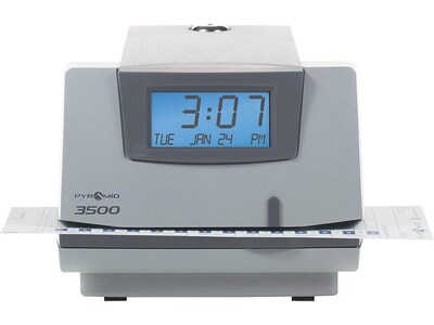 Pyramid Punch Card Time Clock System, Light Gray/Charcoal (3500)