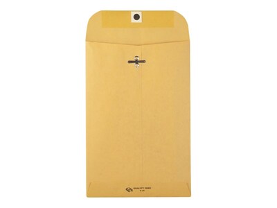 Quality Park Clasp & Moistenable Glue Kraft Catalog Envelopes, 6" x 9", Kraft, 100/Box (QUA37755)
