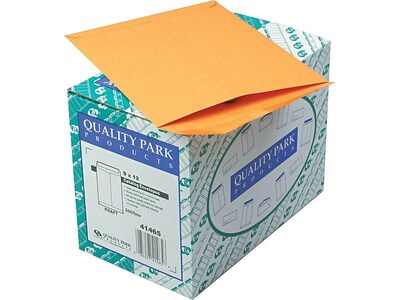 Quality Park Gummed Kraft Catalog Envelopes, 9" x 12", Kraft, 250/Box (QUA41465)