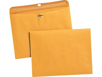 Quality Park Clasp Kraft Catalog Envelopes, 9"L x 12"H, Kraft, 100/Box (QUA38090)