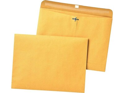 Quality Park Clasp Catalog Envelopes, 9"L x 12"H, Kraft, 100/Box (QUA38090)