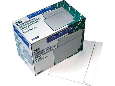 Quality Park Gummed Booklet Envelopes, 9" x 12", White Wove, 250/Box (QUA37682)