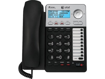 AT&T ML17929 2-Line Corded Phone, Black/Silver