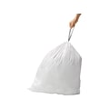 simplehuman Code N 13 Gallon Trash Bag, 8.8 x 11.8, Low Density, 30 mic, White, 200 Bags/Box (CW02