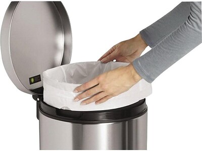 simplehuman Code K 9-12 Gallon Trash Bag, 6.5 x 8.9, Low Density, 1.2  mil, White, 240 Bags/Box (CW0260)