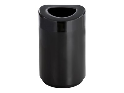 Safco Indoor Trash Can w/Lid, Black Steel, 30 Gal. (9920BL)
