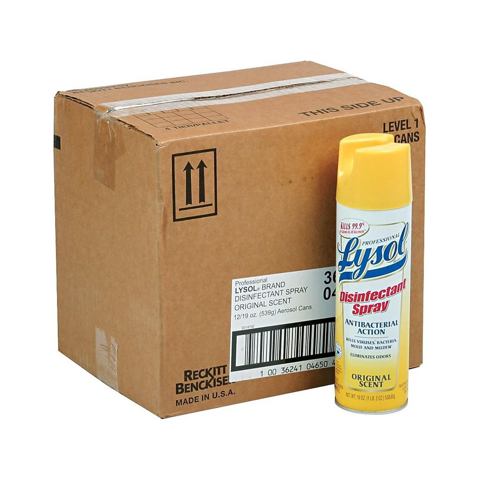 Lysol Professional Brand III Disinfectant Spray, Original, 19 oz. Canisters, 12/Carton