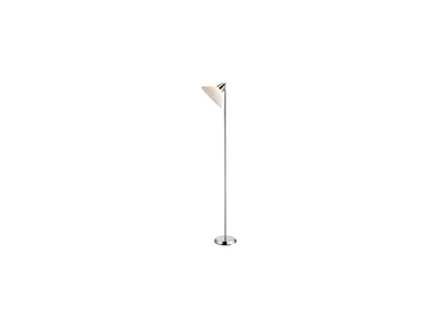Adesso® Swivel 17.5H Torchiere Brushed Steel Floor Lamp with White Cone Shade (3677-22)