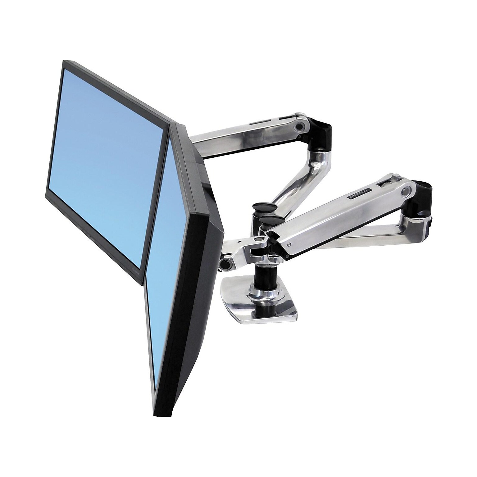 Ergotron LX Dual Side-by-Side Monitor Arm, Up to 27 Monitor, Black (45-245-026)