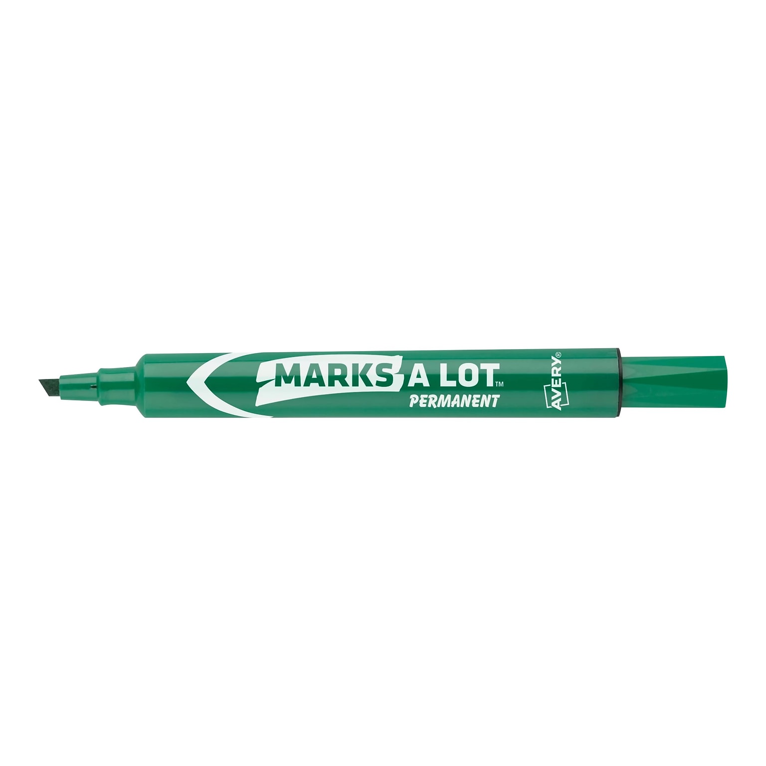 Avery Marks A Lot Tank Permanent Markers, Chisel Tip, Green, 12/Pack (08885)