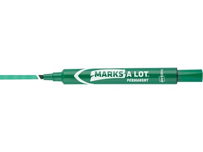 Avery Marks A Lot Tank Permanent Markers, Chisel Tip, Green, 12/Pack (08885)