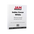 JAM Paper Vellum Bristol 110 lb. Cardstock Paper, 8.5 x 11, White Vellum Bristol, 50 Sheets/Pack (