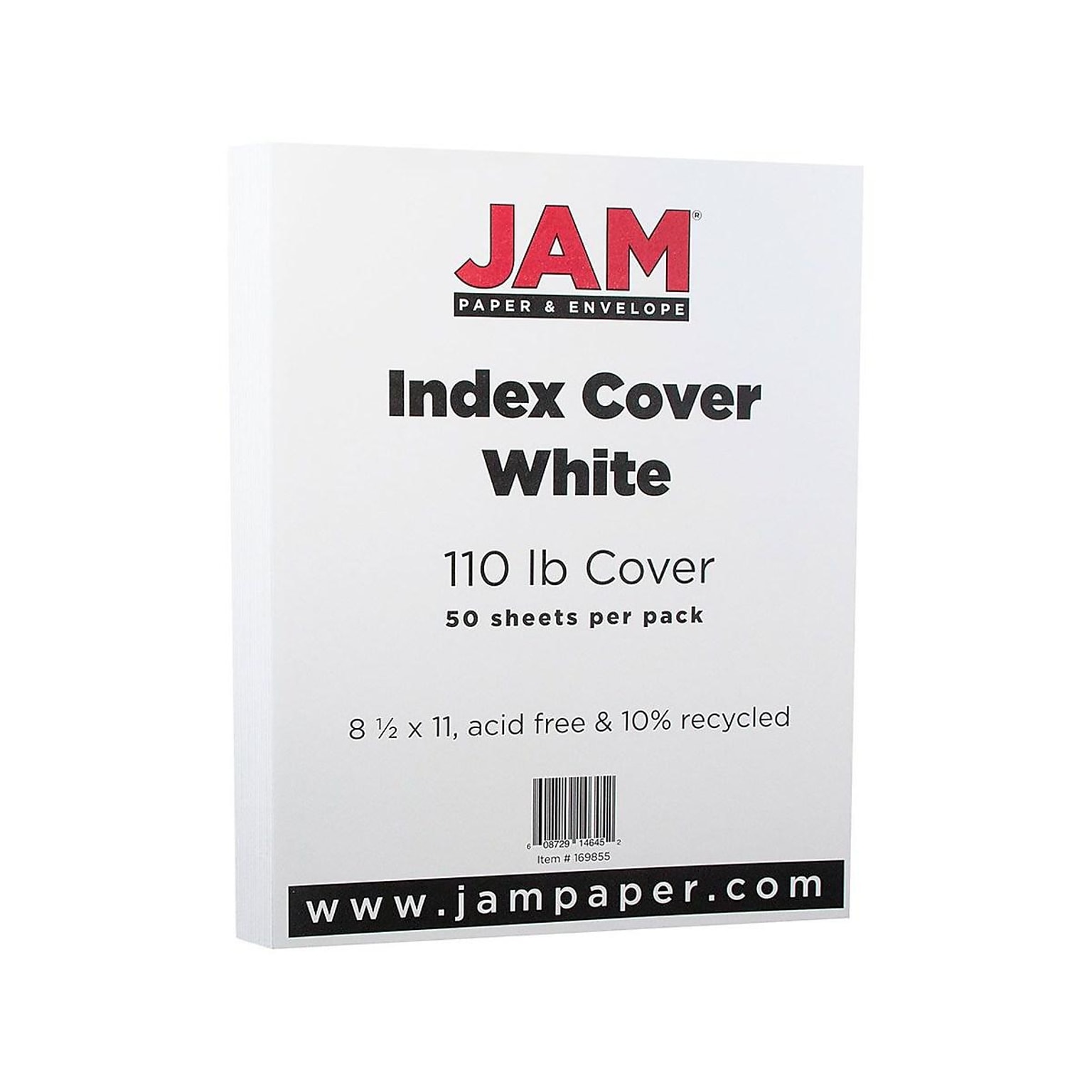 JAM Paper Vellum Bristol 110 lb. Cardstock Paper, 8.5 x 11, White Vellum Bristol, 50 Sheets/Pack (169855)