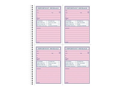 Adams Phone Message Pad, 5.5 x 3.8, Ruled, Pink, 50 Sheets/Pad (SC1184D)