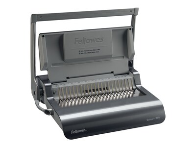 Fellowes Quasar+ Comb Binding Machine, 500 Sheet Capacity, Metallic Silver/Black (5227201)