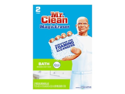 Mr. Clean Magic Eraser Bath Scrubber White Sponges, 2/Pack (27141)
