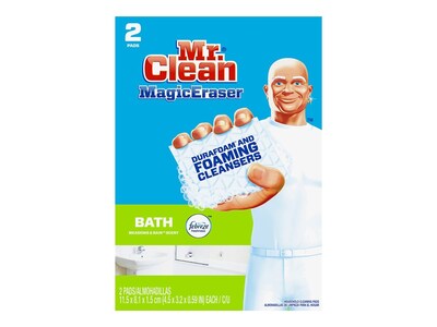 Mr. Clean Magic Eraser Bath Scrubber White Sponges, 2/Pack (27141)
