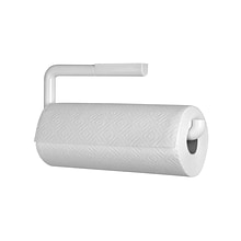 interDesign Basic Plastic Kitchen Roll Paper Towel Holder, White (35001)